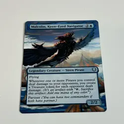 MTG altered art hand painted Magic the Gathering Malcolm, Keen-Eyed Navigator￼ - Image 3