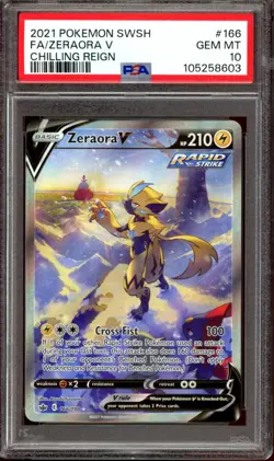 PSA 10 Zeraora V 166/198 Alt Art Chilling Reign 2021 Pokemon - Image 1