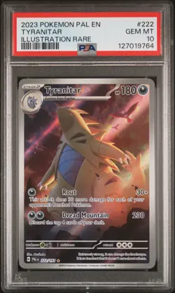 Pokemon TCG: Paldea Evolved - Tyranitar 222/193 Illustration Rare [PSA 10] GEM - Image 2