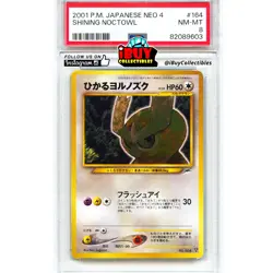 2001 Pokemon SHINING NOCTOWL Holo 164 PSA 8 Mint Ultra Rare Japanese Neo Destiny - Image 1