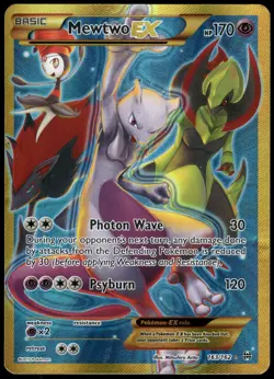 Pokemon Mewtwo EX Secret Rare XY BREAKthrough 163/162 DAMAGED - Image 1