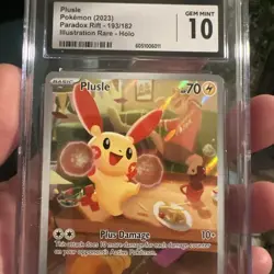 2023 POKEMON PAR EN-PARADOX RIFT ILLUSTRATION RARE #193 PLUSLE CGC 10 - Image 3
