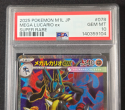 2025 Pokemon Japanese Mega Lucario ex 078/063 SR Full Art M1L Mega Brave PSA 10 - Image 4