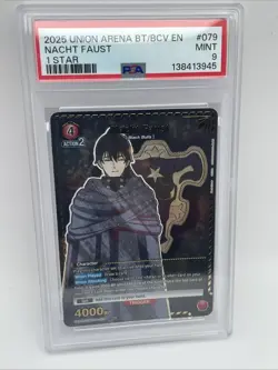 Union Arena TCG Nacht Faust Alt Art Holo PSA 9 Gem Mint Black Clover CCG - Image 1