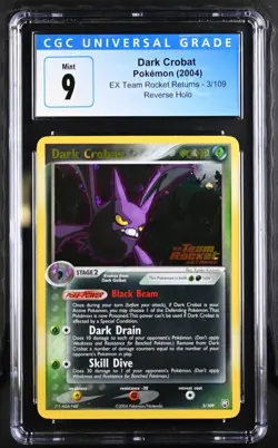 CGC 9 Dark Crobat EX Team Rocket Returns 3/109 Reverse Holo STAMPED Pokemon Card - Image 1