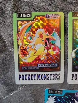 3 Bandai Cardass Pocket Monster Pokemon Cards Charizard Venusaur Blastoise Japan - Image 2