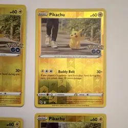 Nintendo Pokemon Pikachu Pokemon GO 027/078 2022 Holo Card Lot - 4 Cards - Image 3