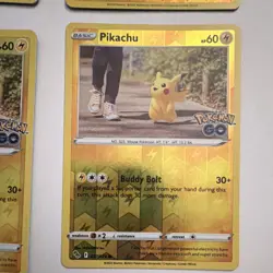 Nintendo Pokemon Pikachu Pokemon GO 027/078 2022 Holo Card Lot - 4 Cards - Image 5