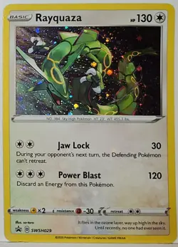 Swirls 🌀 Rayquaza SWSH029 Cosmos Holo Bleed Error Rare Pokemon TCG Promo ✨ - Image 1