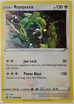 Swirls 🌀 Rayquaza SWSH029 Cosmos Holo Bleed Error Rare Pokemon TCG Promo ✨ - Image 4