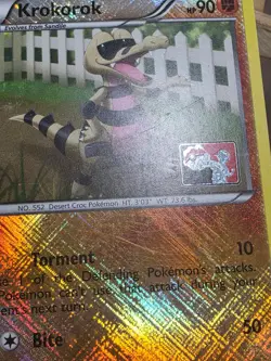 HP Krokorok 64/114 Pokemon League Reverse Holo Crosshatch Promo - Image 2