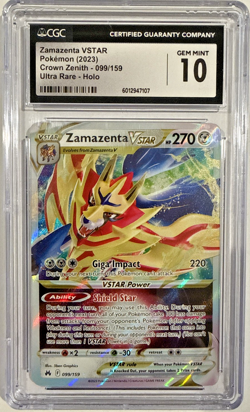 CGC 10 Pokemon TCG Zamazenta VSTAR Holo Ultra Rare Card Crown Zenith 099/159 - Image 1