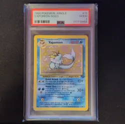 1999 Pokemon Vaporeon #12 Jungle Holo Rare English PSA Graded - Image 1