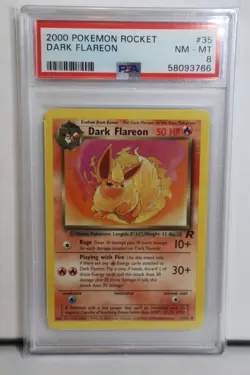 2000 POKEMON ROCKET #35 DARK FLAREON PSA 8 - Image 1