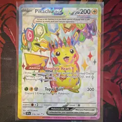 Pokemon Pikachu EX 219/191 Sv08 Surging Sparks Full Art Ultra Rare Holo NM - Image 1