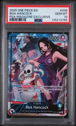 2025 ONE PIECE PROMOS PSA MAGAZINE EXCLUSIVE #038 BOA HANCOCK PSA 10 - Image 1
