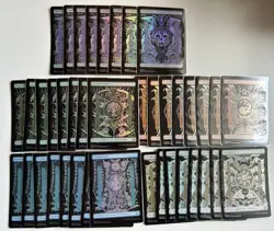 MTG Basic Lands FOIL x40 Full Art Set of 8 each Phyrexian All Will Be One - Image 1