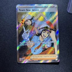 Pokemon Scarlet & Violet Team Star Grunt 242/198 Full Art Trainer Secret Rare NM - Image 1