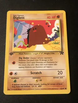 2000 Pokemon Team Rocket 1st Edition Diglett #52 06on - Image 1