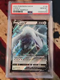2022 Pokemon Lugia V 138/195 Swsh12: Sword & Shield - Silver Tempest Holo PSA 10 - Image 1