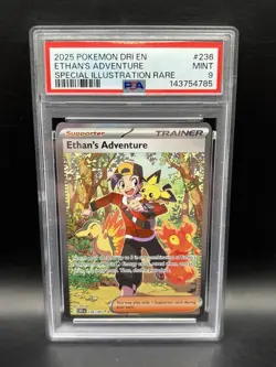 Pokemon 2025 Ethan's Adventure 236/182 SIR Destined Rivals PSA 9 - Image 1