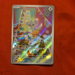 Pokemon TCG Minccino Full Art Illustration Rare Holo 182/162 SV05 English 2024 - Image 1