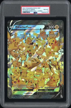 2021 POKEMON SWSH BLACK STAR PROMO CELEBRATIONS COLL-TAG PIKACHU V-UNION PSA 8 - Image 1