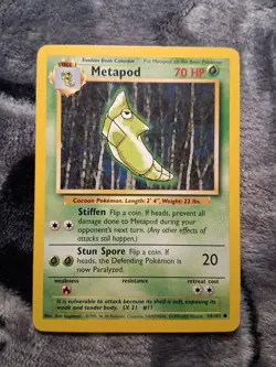 Pokemon TCG Metapod Base Set 54/102 Regular 1999-2000 Wizards Base Set Copyright - Image 1