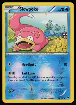 Reverse Holo Slowpoke 19/122 XY - BREAKpoint Akira Komayama Art Pokemon TCG Card - Image 1