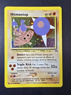 Pokemon Card Hitmontop Holo Neo Discovery Series 3/75 Near Mint Condition - Image 1