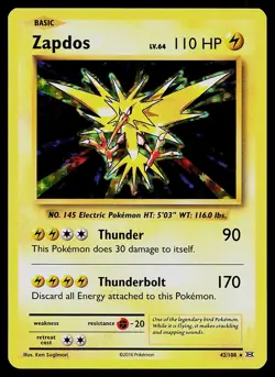 Pokemon Card - Zapdos XY - Evolutions 42/108 Holo Rare - Image 1