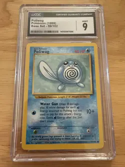 1999 Pokemon Base Set CGC 9 Mint Poliwag Vintage Card (#59/102) - Image 1