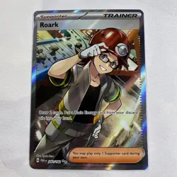 Pokemon TCG Roark 242/182 Paradox Rift Holo Ultra Rare Trainer Card - Image 1