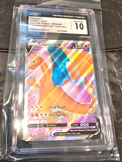 CGC Graded 10 Charizard V SWSH050 Black star Promo Elite Box Pokemon Card - Image 1