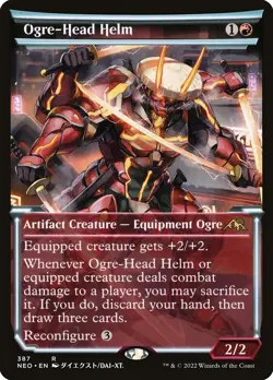 Ogre-Head Helm (387) Showcase Kamigawa: Neon Dynasty NEO MTG Magic - Image 1