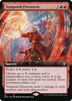 Temporal Firestorm Foil (411) Extended Art Dominaria United DMU MTG Magic - Image 1