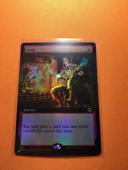 MTG Magic The Gathering Wish LP Foil AFR Rare Ex Art Red Sorcery DnD - Image 1
