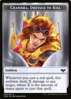 X 1 Emblem NM-M Chandra Dressed To Kill VOW 020 MTG Magic The Gathering - Image 1