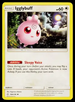 Igglybuff - 168/236 Uncommon Pokemon SM - Cosmic Eclipse NM - Image 1