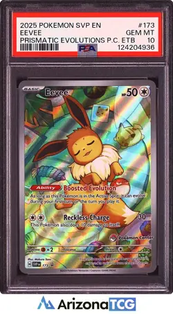 Pokemon 2025 Eevee 173 Pokemon Center Prismatic Evolutions ETB GEM MINT PSA 10 - Image 1