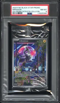 2023 P.M SVP BLACK STAR PROMO MIRAIDON 013 HOLO PSA 8 POKEMON CENTER - Image 1