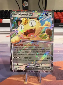 Meowth ex 062/088 Me03: Perfect Order Holo Pokemon - Image 1