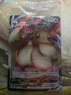 SEALED Pokemon Eevee VMAX SWSH087 Shining Fates Holo Black Star Promo - Image 1
