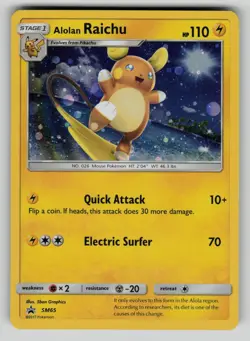 Alolan Raichu - SM65 Holo Promo Sun & Moon Promo Pokemon vLP - Image 1