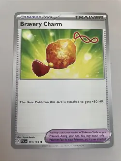 Pokemon Card Bravery Charm 173/193 Uncommon Paldea Evolved Near Mint - Image 1