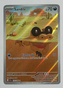 Pokemon Sandile 135/086 Sv: Black Bolt Holo 70 HP Basic Illustration Rare Card - Image 1