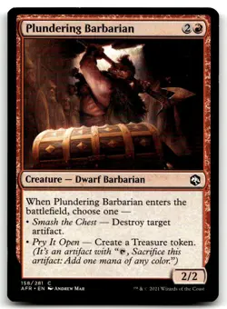 MTG Plundering Barbarian C Adventures in the Forgotten Realms 158 LP - Image 1