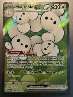 Pokemon TCG Paradox Rift Maushold EX Full Art Ultra Rare #233/182 - Image 1