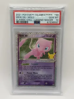 POKEMON 2021 Celebrations Classic Legend Maker MEW EX Holo #88 PSA 10 - Image 1