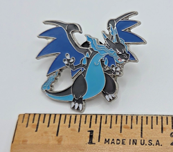 TCG Mega Charizard X Blue Enamel Collectors Pin XY Official Nintendo Pokemon - Image 1